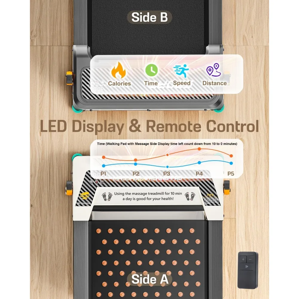 Dwustronna bieżnia z funkcją masażu stóp i nachyleniem 180 °   Dwustronny wzór