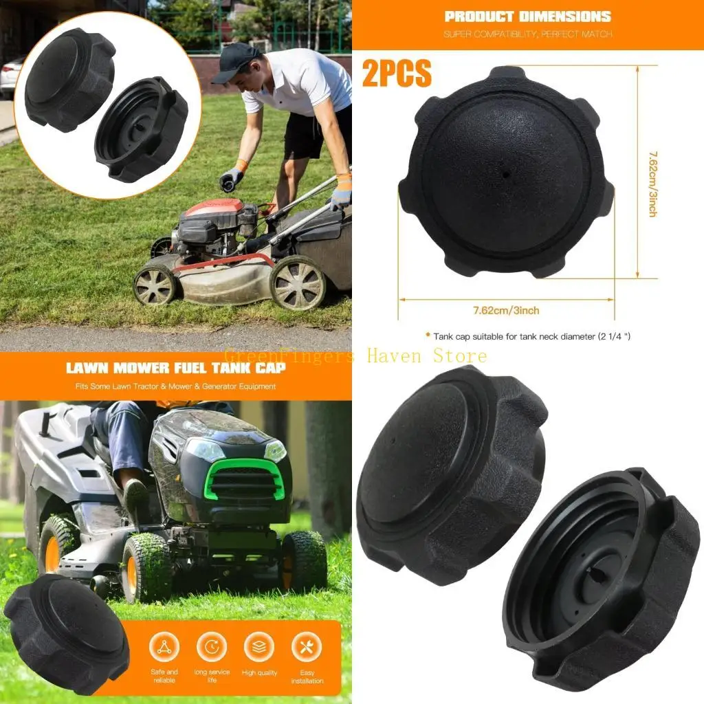 F68D 3 Inch 2 Pack, Threaded Vented Lawn Mower Gas Cap Replacement for AM104032