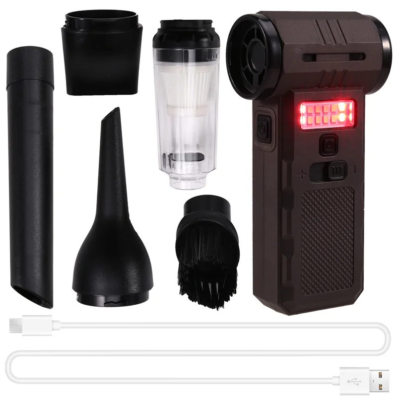 Leading-Handheld Brushless Motor Fan, 130000 RPM, With Infinitely Adjustable Speed & Light For Efficient Cleaning