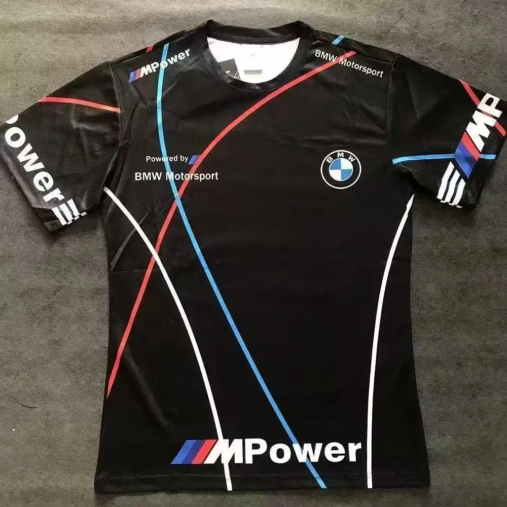 BMW Summer Breathable Quick Drying Short Sleeve T-Shirt Men Motogp Racing Suit O-Neck Oversized Racing Comfortable Sweating Top