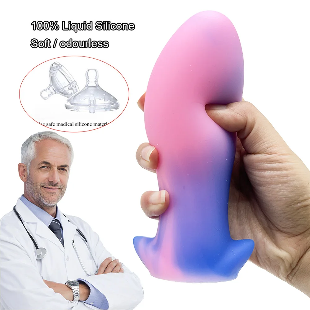 Liquid Silicone Anal Plug Large Egg Butt Plug Soft Anal Dildo For Anal And Vaginal Adults Sex Toy For Women Men Prostate Massage