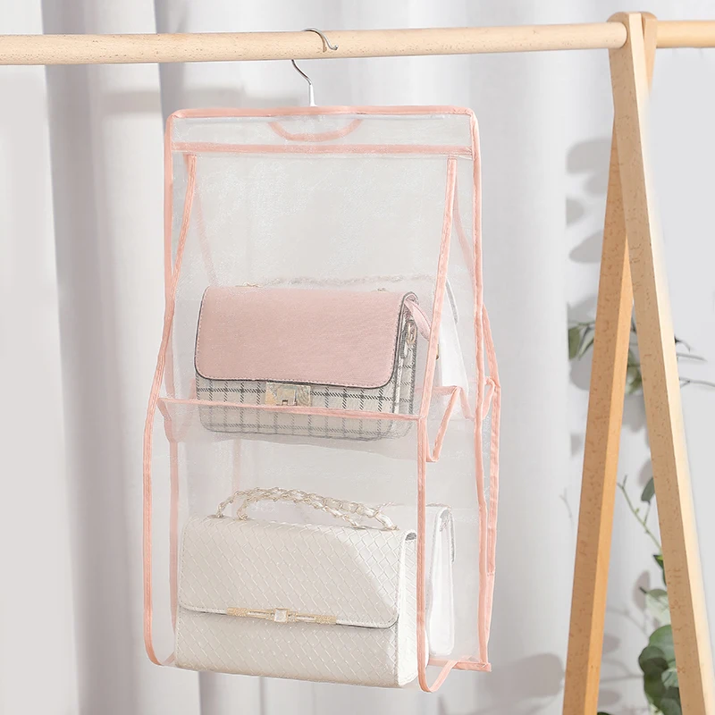 Hanging Handbag Organizer Wardrobe Closet Transparent Storage Bag Door Wall Clear Sundry Shoe Bag Hanger Pouch Accessories Stuff