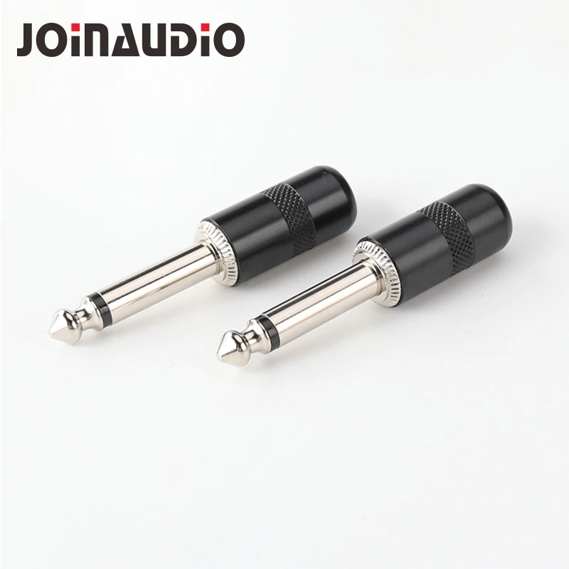 Guitar Patch Cable 1/4 Inch 6.35mm Black Nickel TS/TRS Audio Plug High Quality Short Barrel (10pcs/Lot)