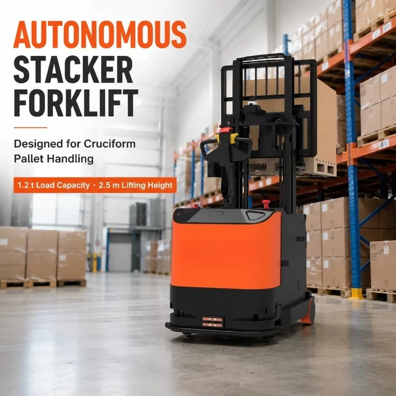 Intelligent Forklift Amr Agv Robot, Laser Navigation, Open Sdk Api, For Smart Factory Industrial Pallet Logistics Operation