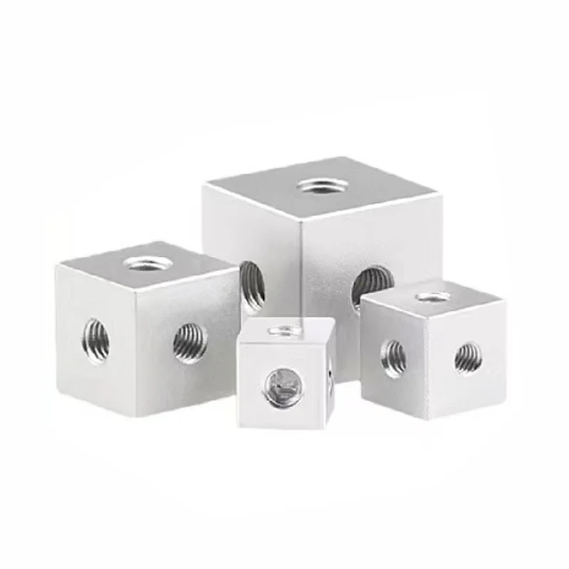 Six-Sided Nut M3 M4 M5 M6 M8 M10 Aluminum Alloy Fixed Block Acrylic Quad Three-Sided Fixed Nut Rotating Light Box Accessories
