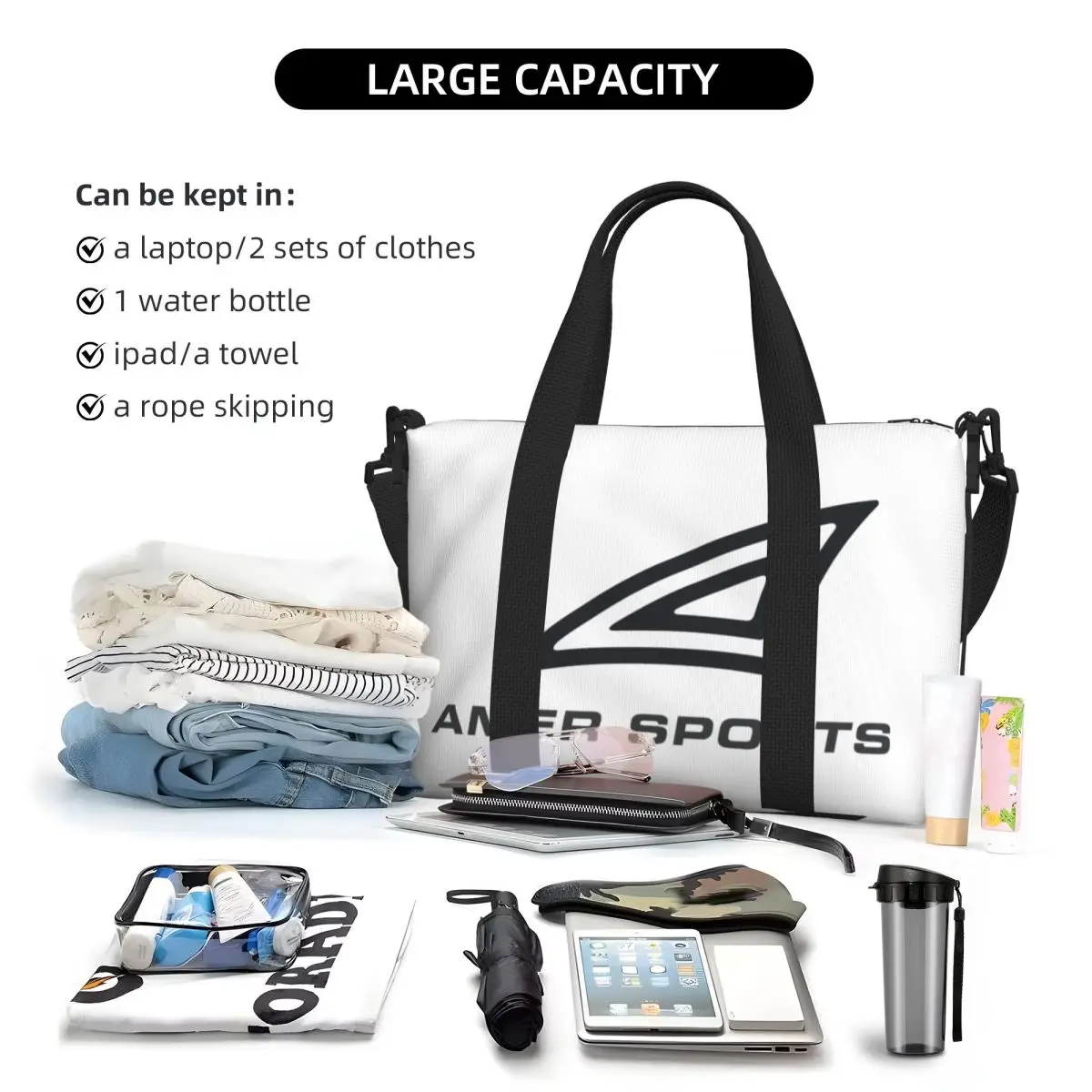 Aangepaste AMER Of SPORTS strandtas dames groot compartiment gym strandreistassen