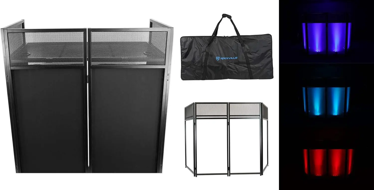 

Rockville ROCKBOOTH XL DJ Event Booth Facade w/Built in 24” x 48” Table + Travel Bag + Scrims