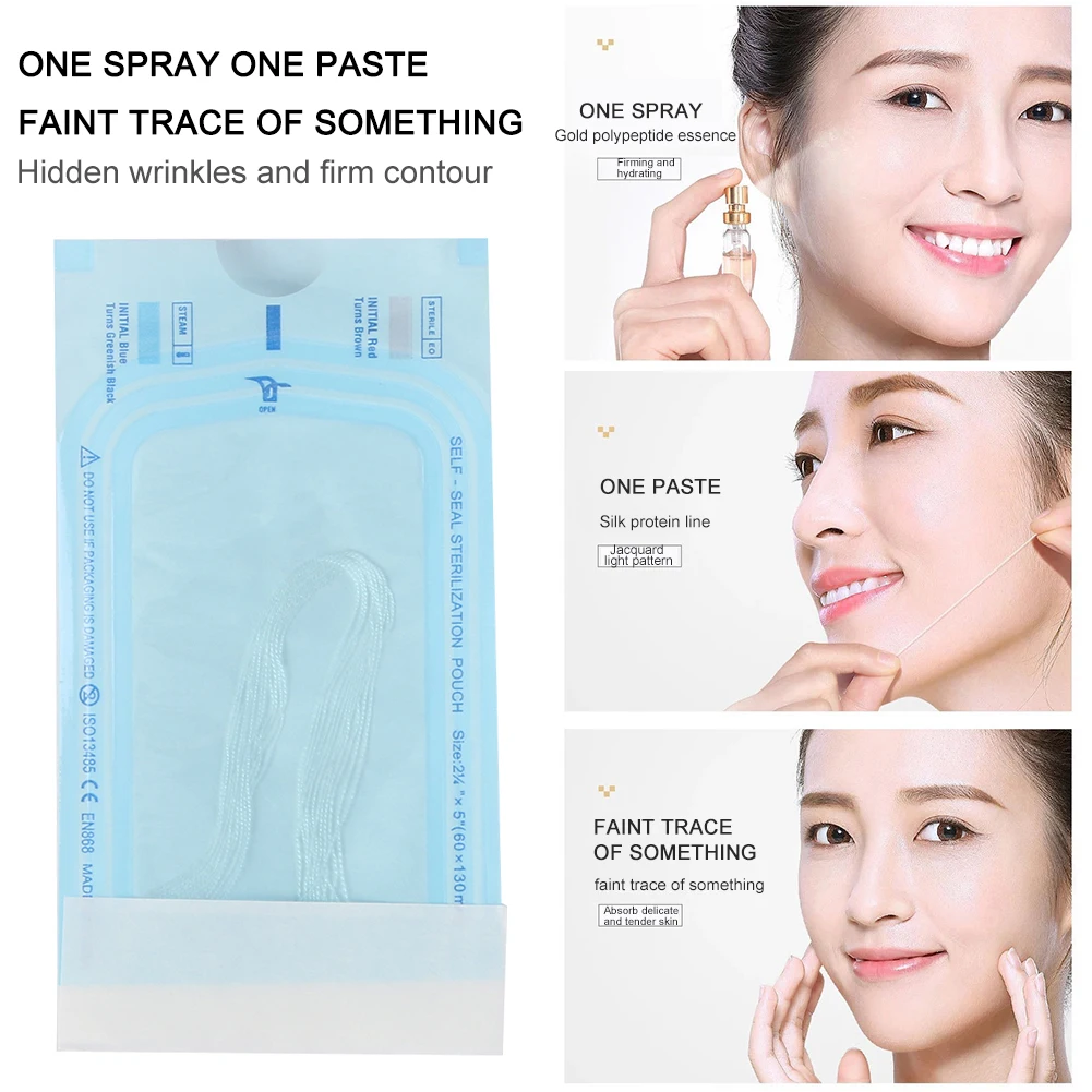 12pcs/bag Face Filler Anti Aging Gold Protein Line Wrinkle Remove Collagen Thread Carved Essence Absorbable Beauty Care Products