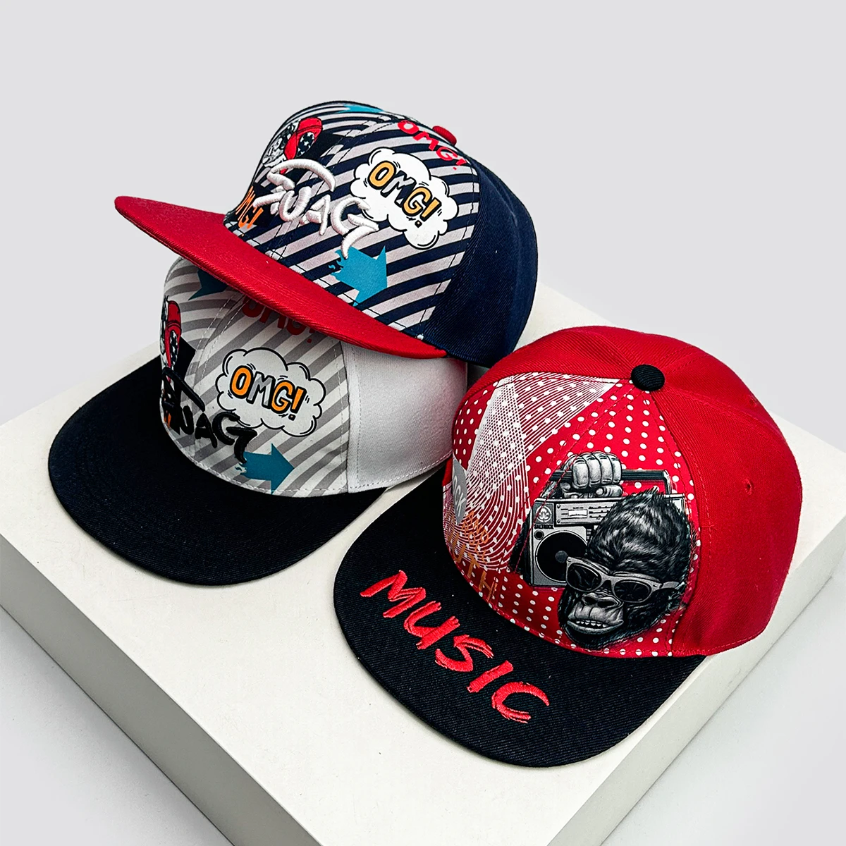 

New Unisex Cartoon Orangutan Hip Hop Embroidery Baseball Hats Ins Versatile Flat Eave Sunshade Fashion Street Dance Peaked Caps