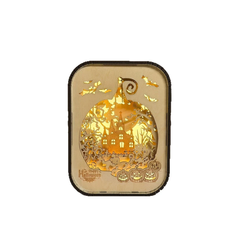 

Wood carving lamp ornaments, souvenirs, atmosphere, night light gifts, handmade light and shadow decorations