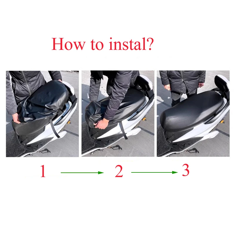 Motorcycle Seat Skin Elastic Cover for Honda Yamaha Suzuki KTM Haojue for 100cc-250cc Cushion Leather Saddle Water-Proof Black