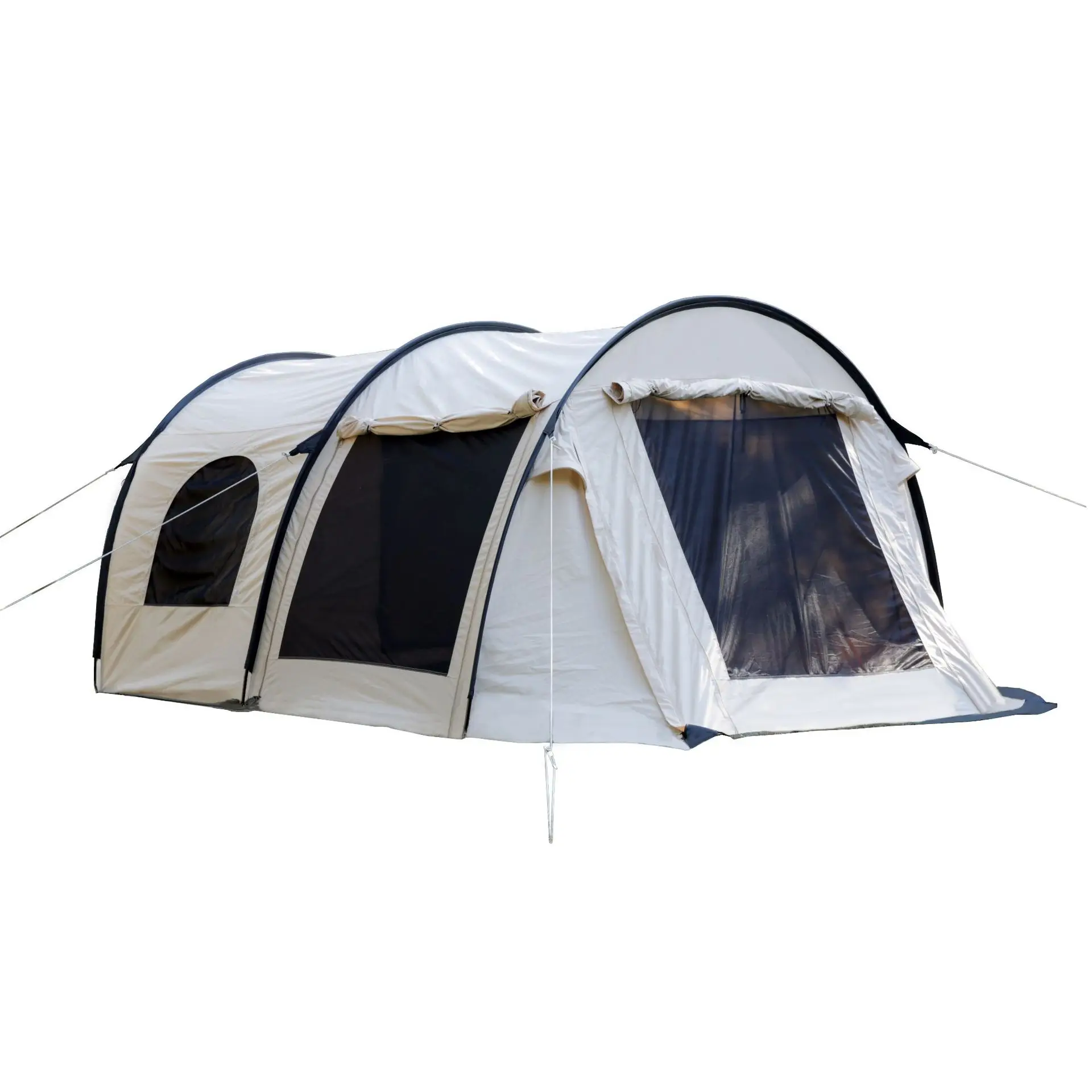 

Custom 5-8 Person One Bedroom One Living Room Waterproof Rainproof Double Layer Family Outdoor Camping Large Tunnel Tent