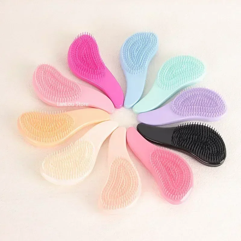 1pcs  Soft Tooth Comb Anti-static Hair Brush Handle Entangle Detangling Comb Shower Massage Comb Salon Hair Styling Tools