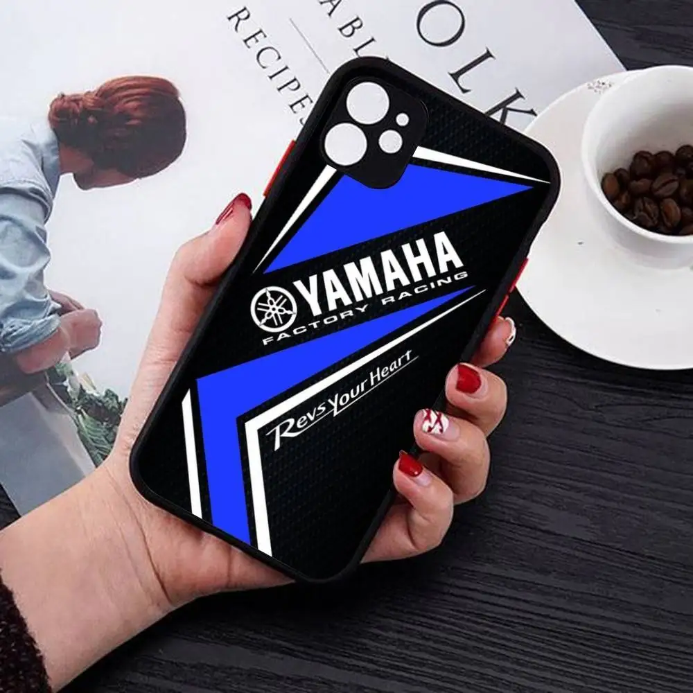 دراجة نارية Y-YamahaES-A جراب هاتف آيفون 16 15 14 13 12 11 برو ماكس 7 8 6 6s زائد ماتي غطاء