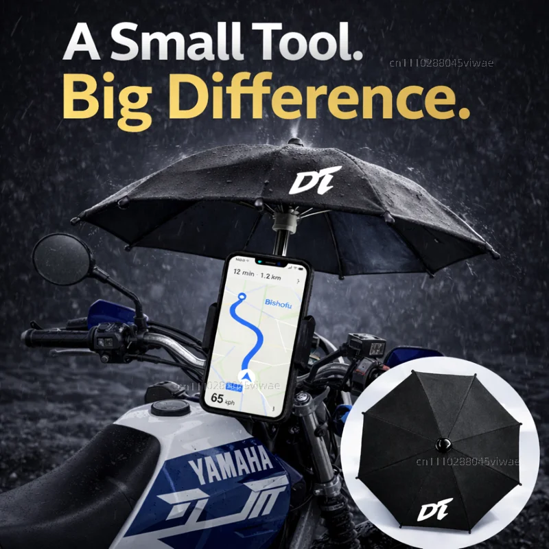 For YAMAHA DT Motorcycle Phone Umbrella Holder Waterproof Sunshade Anti Glare Rainproof Handlebar GPS Mount