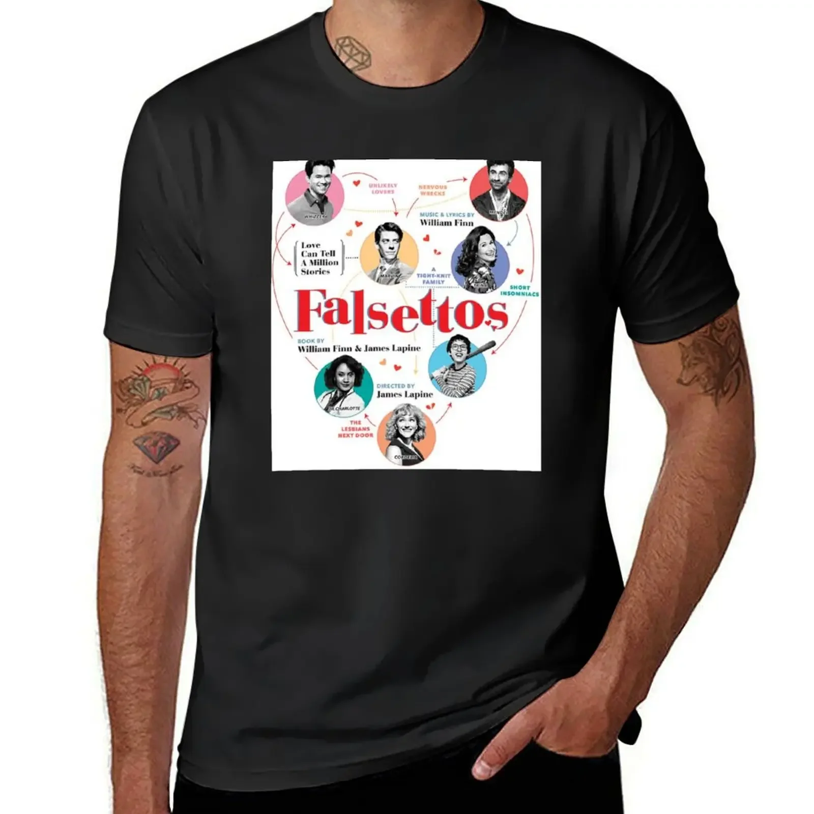 Falsettos 2016 Poster T-Shirt quick-drying plus size tops t shirts for men