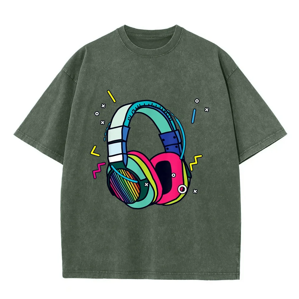 Music Sound Headphones DJ Funny Gift for Disk Jockey T-Shirt Tops & New Arrival Goods Men's T-Shirts Shirts And Summer Top