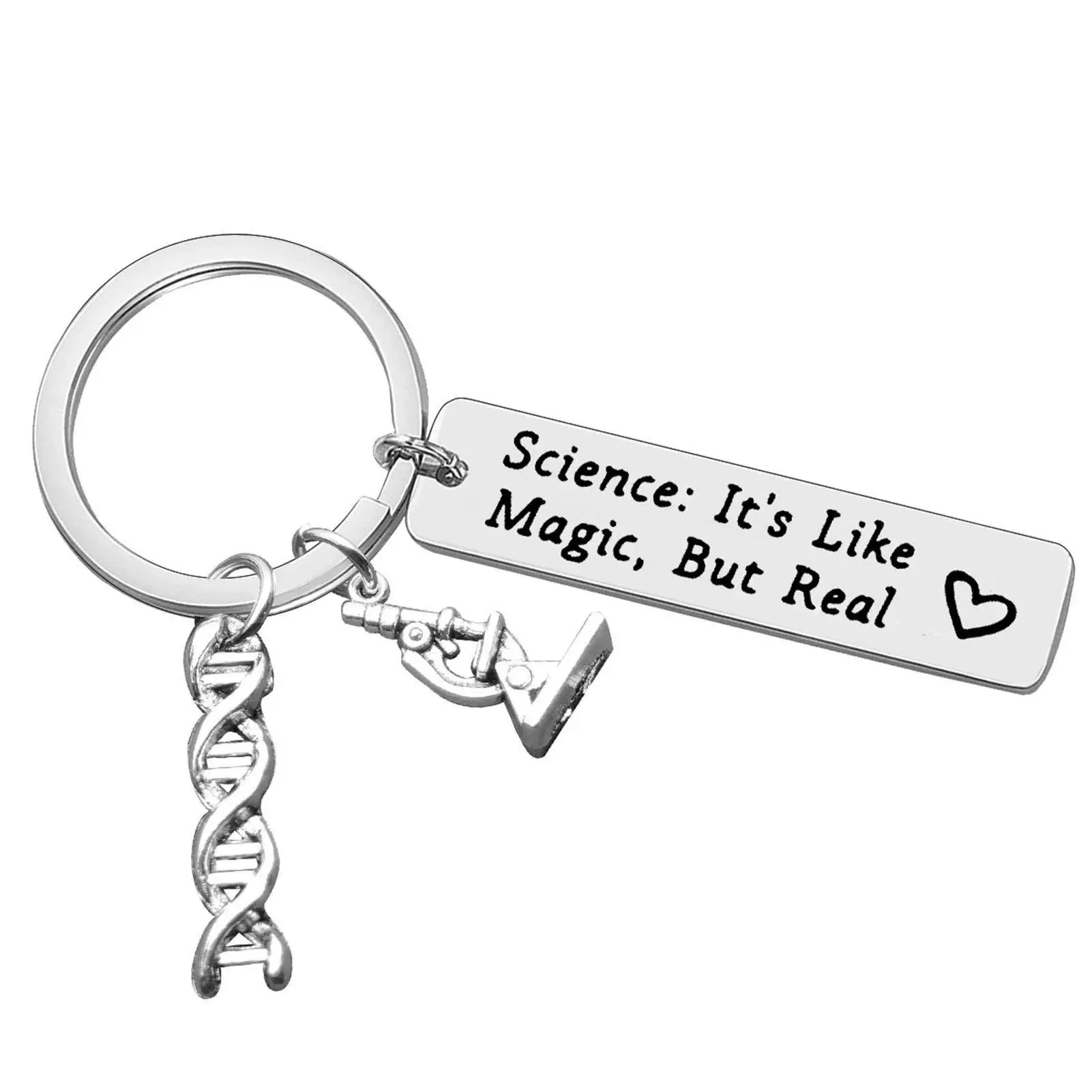 biology keychain  Chemical Molecular DNA Microscope Keychain Microscope Experiment Equipment Keyring For Student Gift Jewelry Ha