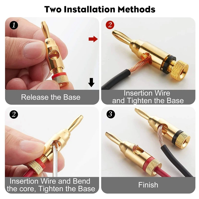 10 Pairs Banana Plugs - Open Screw Type for Speaker Wire, Home Theater, Wall Plates and More