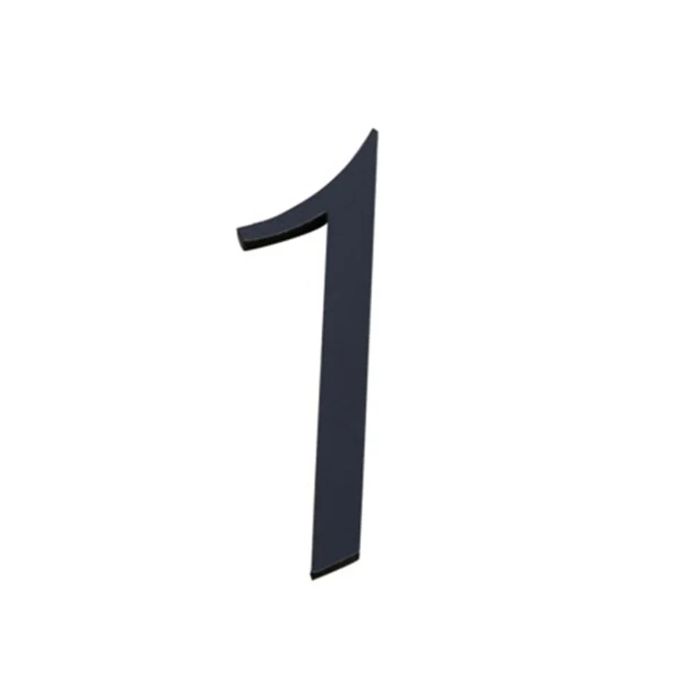 Numero 3D numero porta 70x47x5mm resina ABS appartamento nero artigianato piatto per cassette postali hotel casa porte casa lucidate 0 ~ 9
