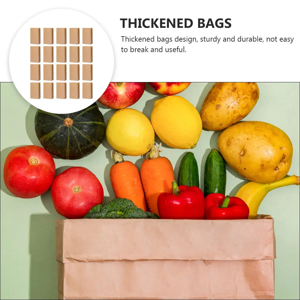 

20 Pcs Oilproof Waterproof Kraft Paper Bags for Bakery Cafe Toast Snacks Packing Sturdy Thickened Design Easy to Use Not