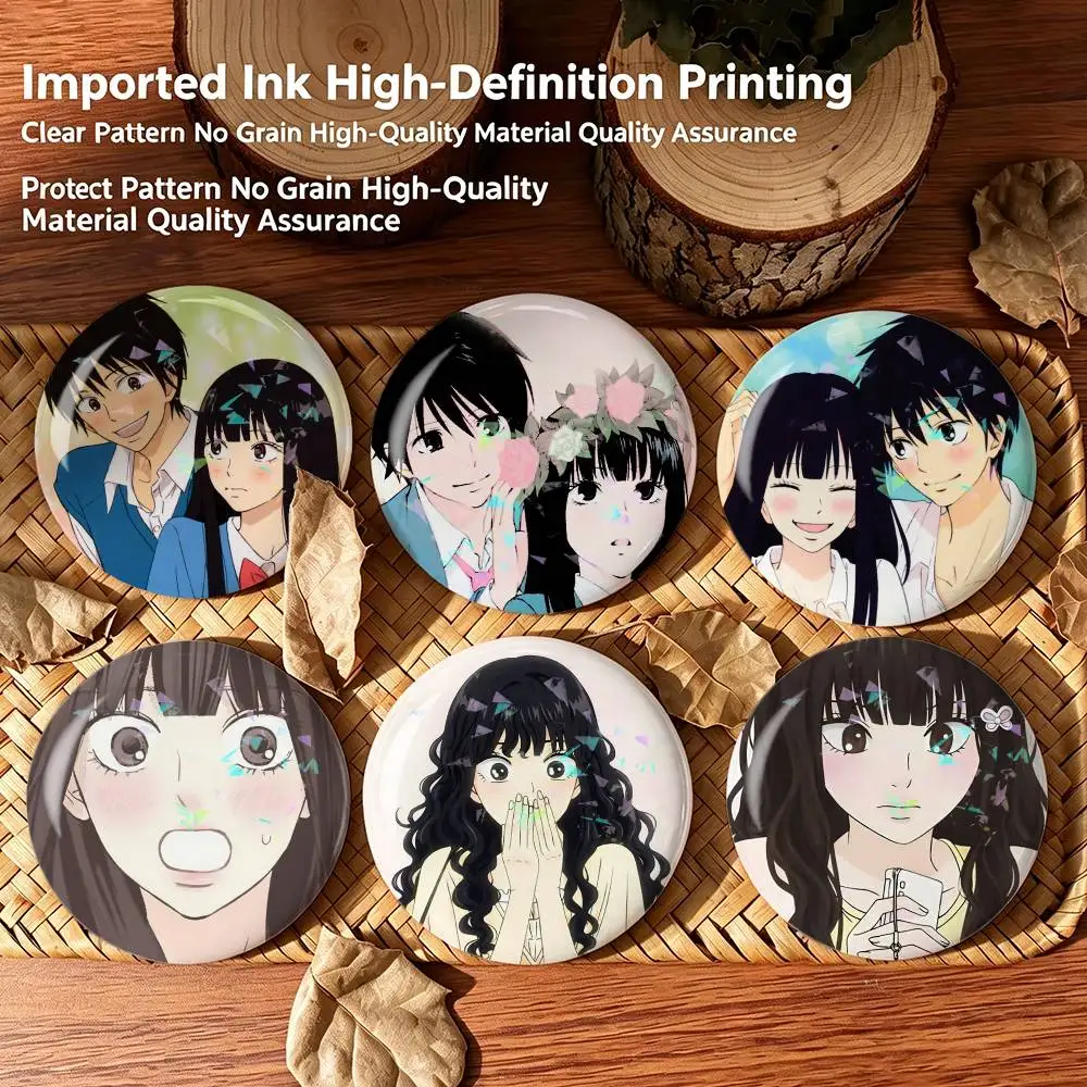 cute K-Kuronuma Sawako Kimi ni Todoke  Custom Tinplate Round Button Badges Pins Brooches for Clothes Backpack