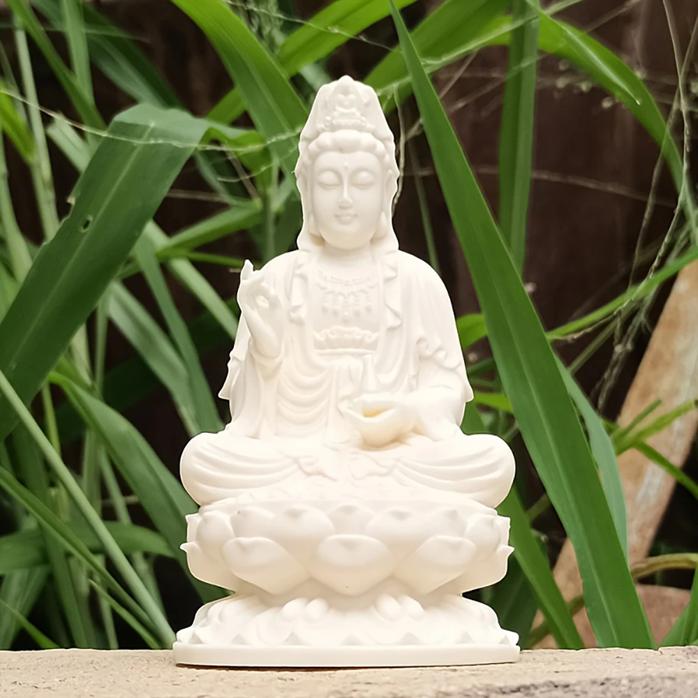 4.6 Inch Resin Lotus Guanyin Bodhisattva Ornament for Home Decoration, Suitable for Home Decor, Gifts, Office Decorations, Creative Desktop Decorations, Holiday Decorations, New Year Gifts, Christmas Gifts