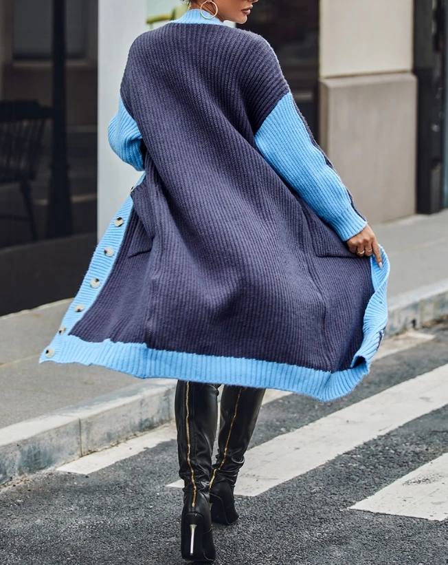 Wired Knitted Cardigan Single Breasted Long Sleeved V-Neck Long Sweater Hot Selling New Casual Fashion Shirt of The Year