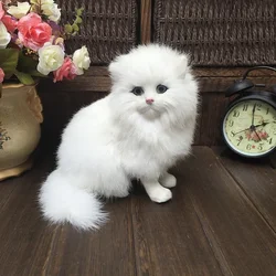 1Pc simulated Persian Cat toy Super cute animal model Persian Cat realistic plush toy Children's gift table toy decoration