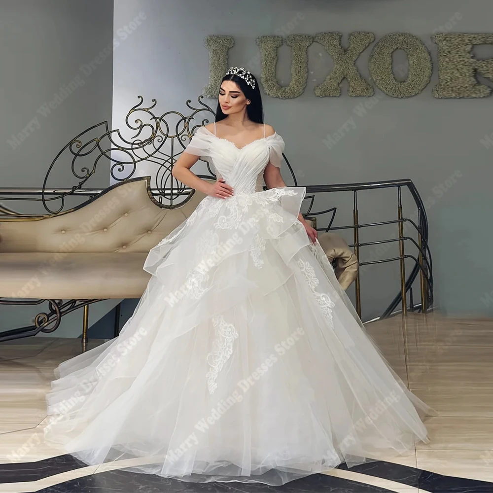 

Sweetheart Collar Women Wedding Dresses Off The Shoulder A-Line Bridal Gowns Mopping Length Banquet Robes De Mariée Customized