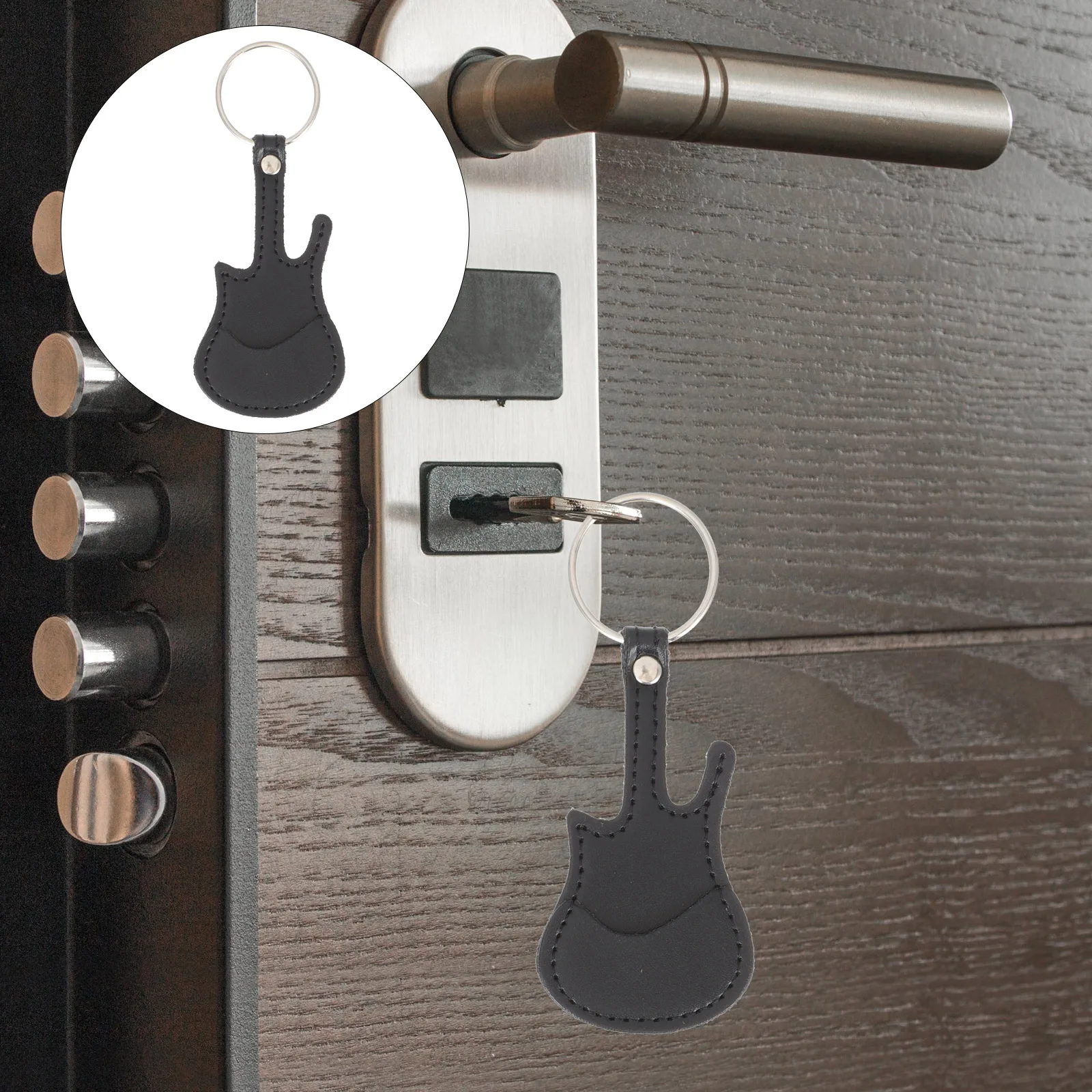 

Elegant PU Guitar Picks Pouch Strong Guitar Picks Holder Practical Guitar Plectrum Bag Travel-Friendly Guitar Pick Keychain