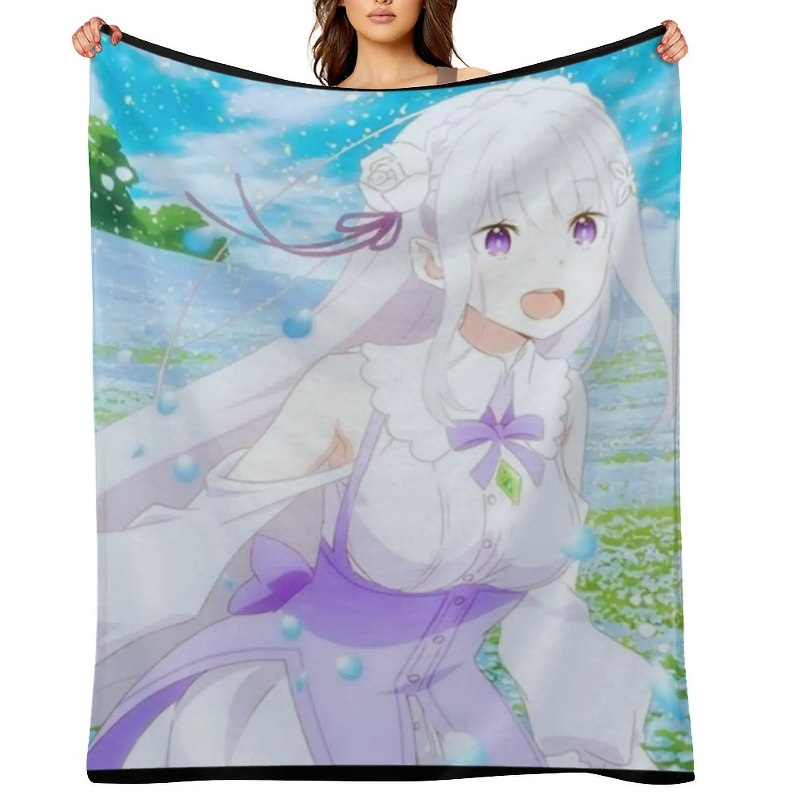 

Re Zero Emilia Throw Blanket Giant Sofa wednesday Summer Blankets