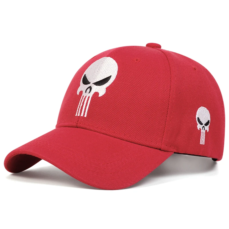 Unisex Skull Head Embroidery Baseball Caps Spring Autumn Outdoor Adjustable Casual Hats Sunscreen Hat