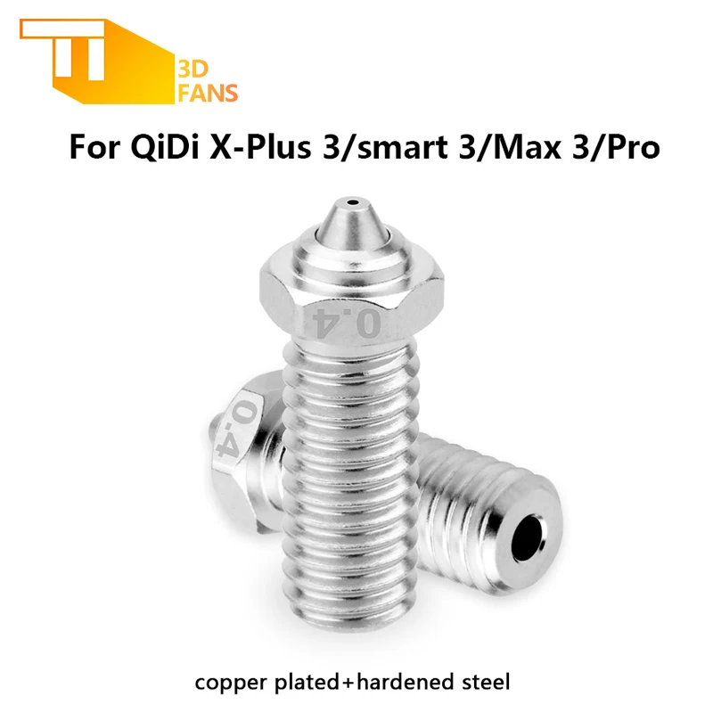 

Биметаллическое сопло для QIDI Q1-Pro/X-Max 3/X-Plus 3/X-Smart 3, сопло из закаленной стали с медным покрытием