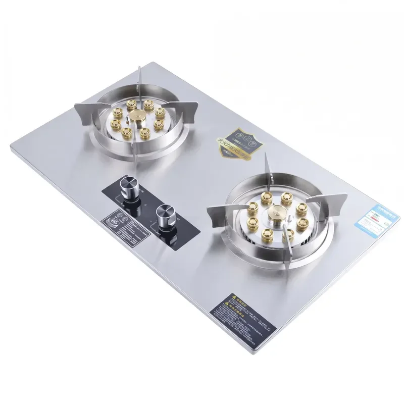 High-quality double stove stainless steel electric stove, electronic ignition, flame extinguishing protection, household