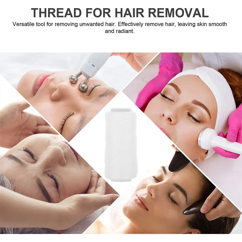 خيط خيوط لطيف ومريح لإزالة شعر الوجه من القطن مناسب للعائلة، سهل الاستخدام لإزالة الشعر