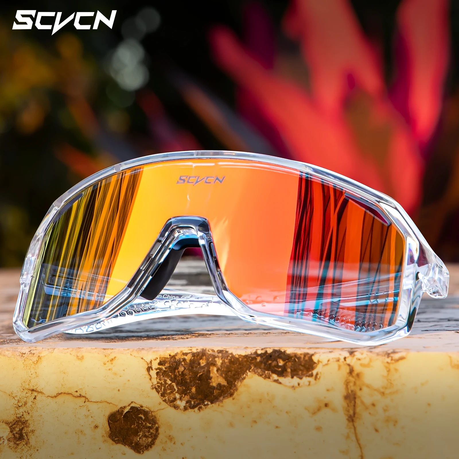 SCVCN Photochromic Sunglasses for Men Sports UV400 Cycling Glasses MTB Bike Road Bicycle Cycle Goggles Hunting Driving Eyewear