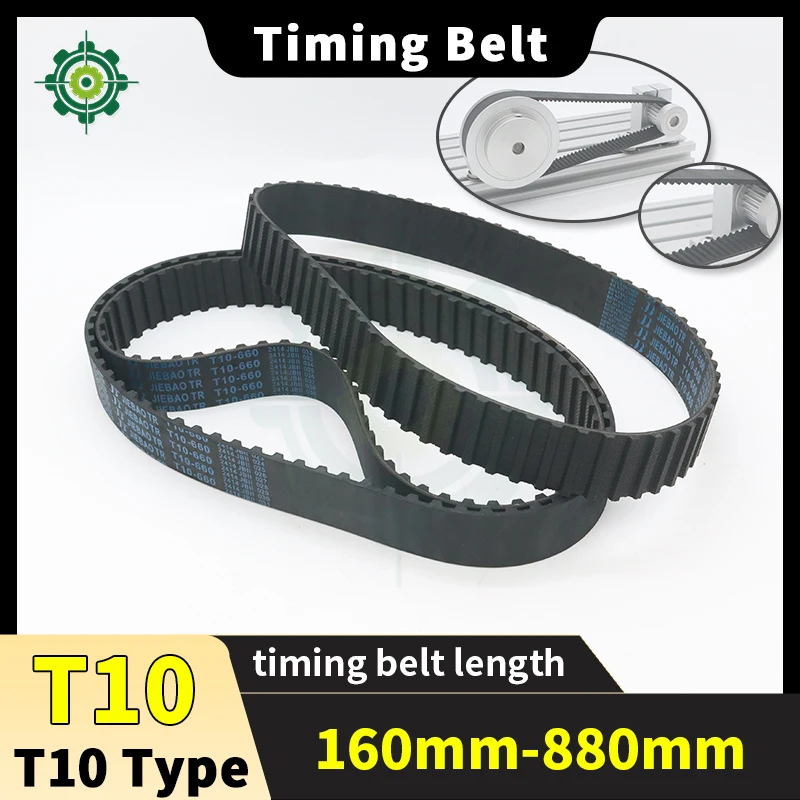 

T10 Timing Belt 160mm to 880mm T10 Belt 15mm 20mm 25mm T10 Synchronous Belt 30mm 40mm 50mm Closed Loop Rubber Timing Belt T10