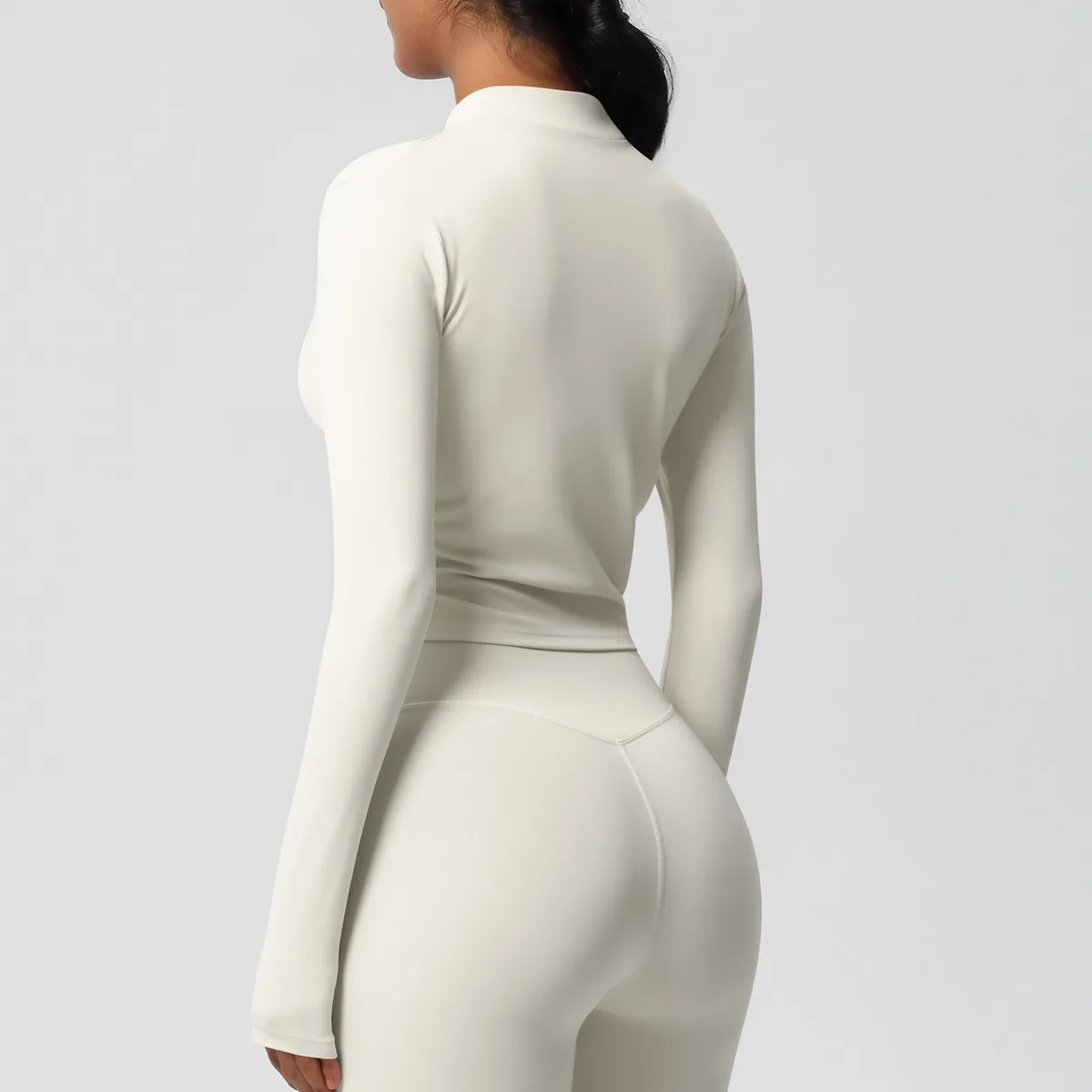 

Спортивная куртка, женский облегающий костюм для фитнеса, воротник-стойка, костюм для йоги на молнии, рубашка с длинными рукавами, тренировочное пальто, одежда для тренировок в тренажерном зале