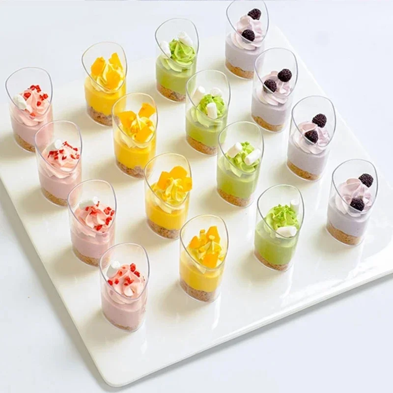 5Pcs 80ml Disposable Mousse Cake Cups Transparent Dessert Appetizers Jelly Yogurt Cup Lids Wedding Party Birthday