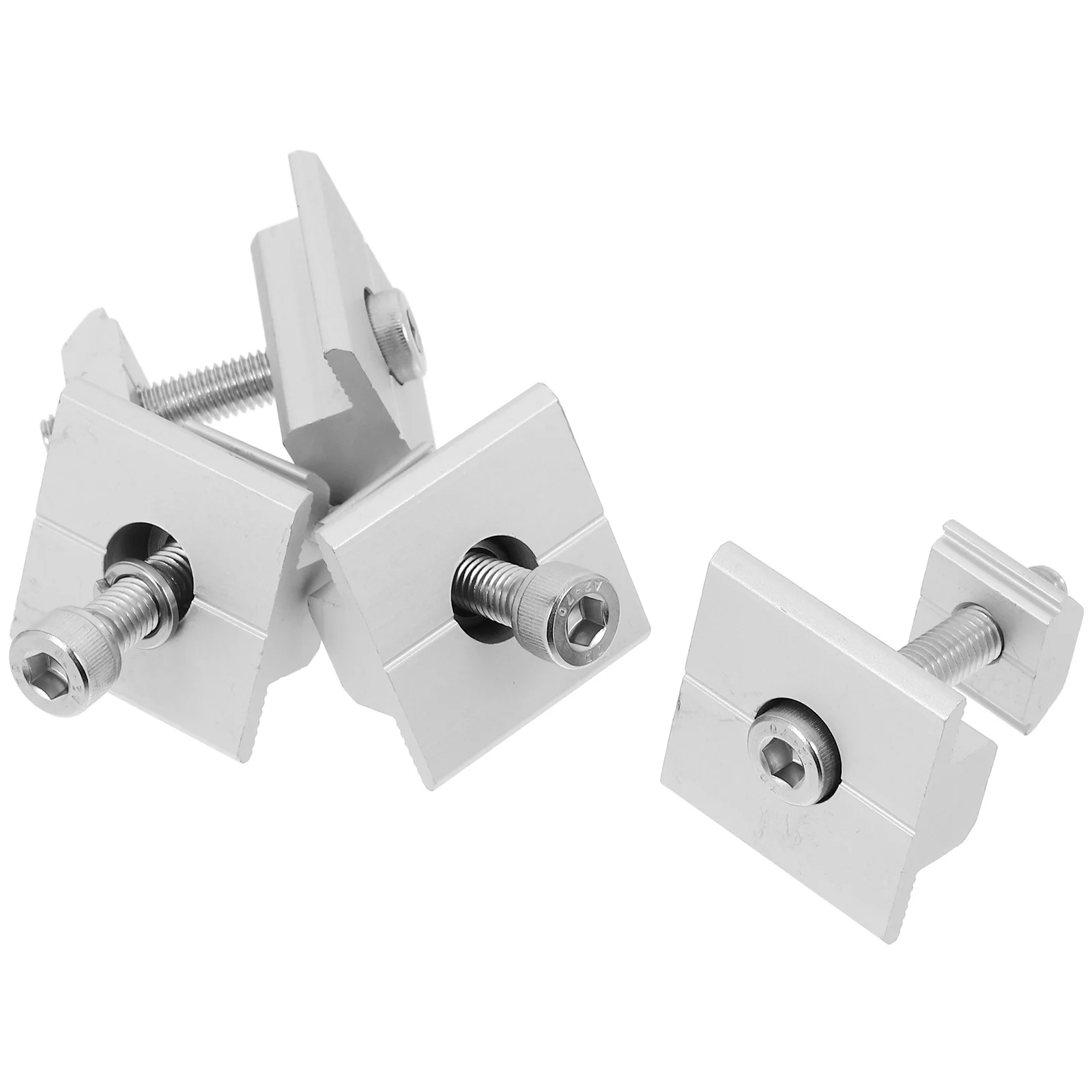 

4Pcs Solar Panel Mid Clamps Aluminum Alloy Durable Mounting Hardware for Rooftop Solar Panel Installation T-Shaped Clips