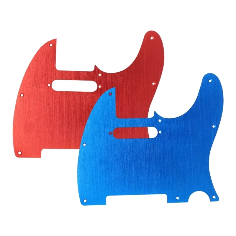 77HC Build T L Guitar Pickguard Guard Plate, Brushed Aluminum Replacement Part with Control Cutout and Mounting Holes