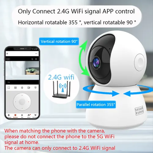 Imagen 2 del producto Cámara WiFi de 4MP Tuya Smart Home, cámara de vigilancia IP inalámbrica para interiores, seguimiento automático AI, Monitor de seguridad para bebés