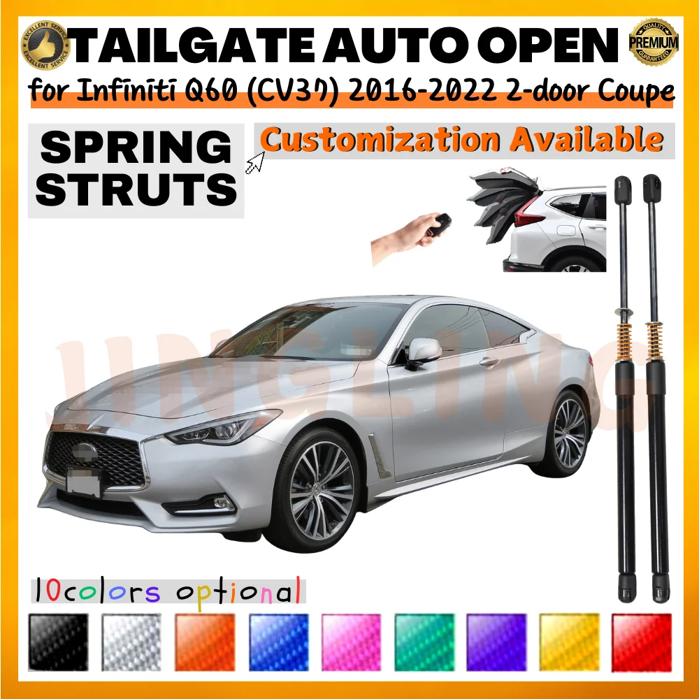 

Qty(2) Trunk Struts with Spring for Infiniti Q60 (CV37) 2016-2022 2-door Coupe Rear Tailgate Boot Lift Supports Shock Absorbers