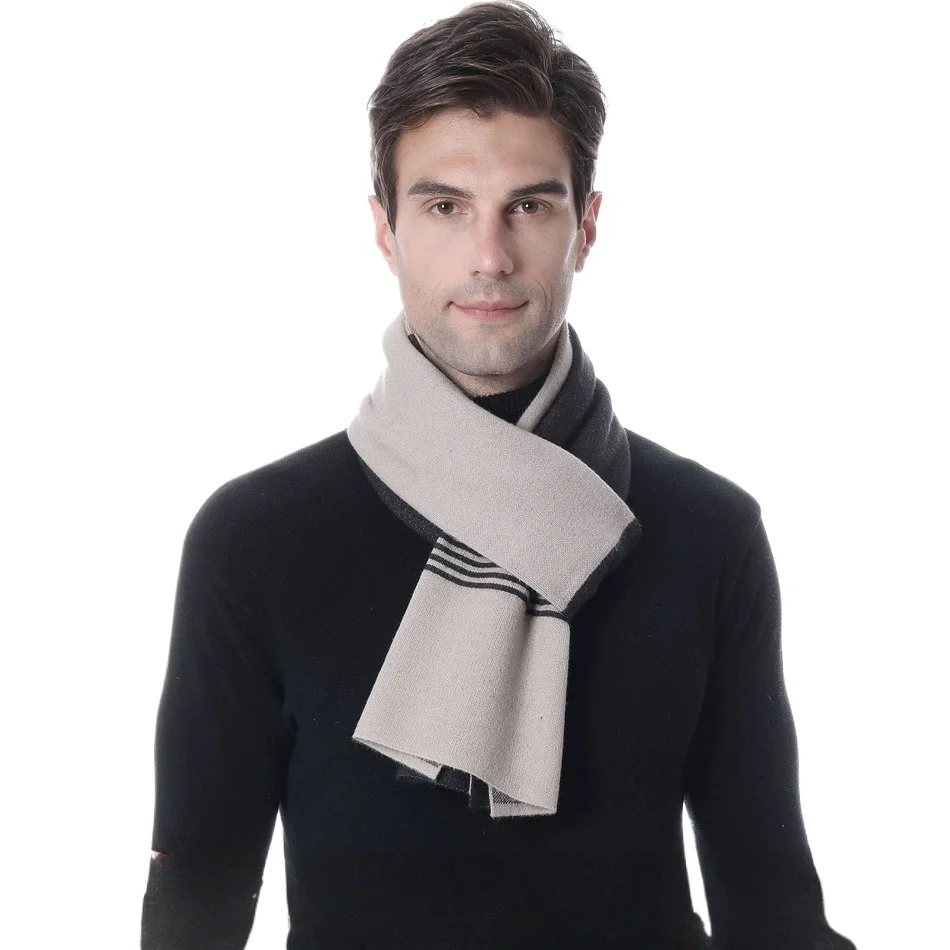 

Европейско-американский модный жаккардовый вязаный мужской шарф для среднего возраста с цветными блоками в стиле пэчворк, теплый утеплитель для шеи, имитация кашемира