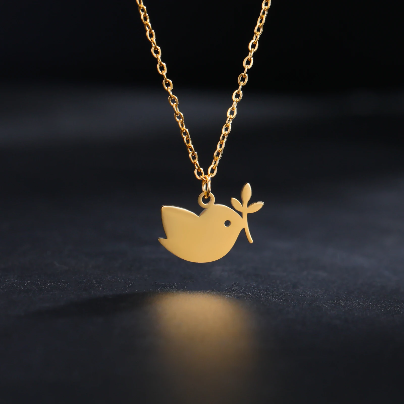 EUEAVAN 5pcs Cute Bird on Branch Stainless Steel Charms for Jewelry Making Lovely Dove Animal Charm DIY Pendants Wholesale