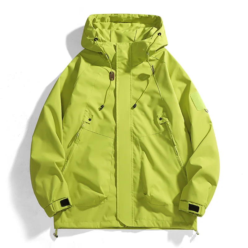 

New Spring Autumn Windbreaker Jacket Men Women Waterproof Coat Casual Cargo Jacket Couple Lightweight Hooded Windproof Outerwear