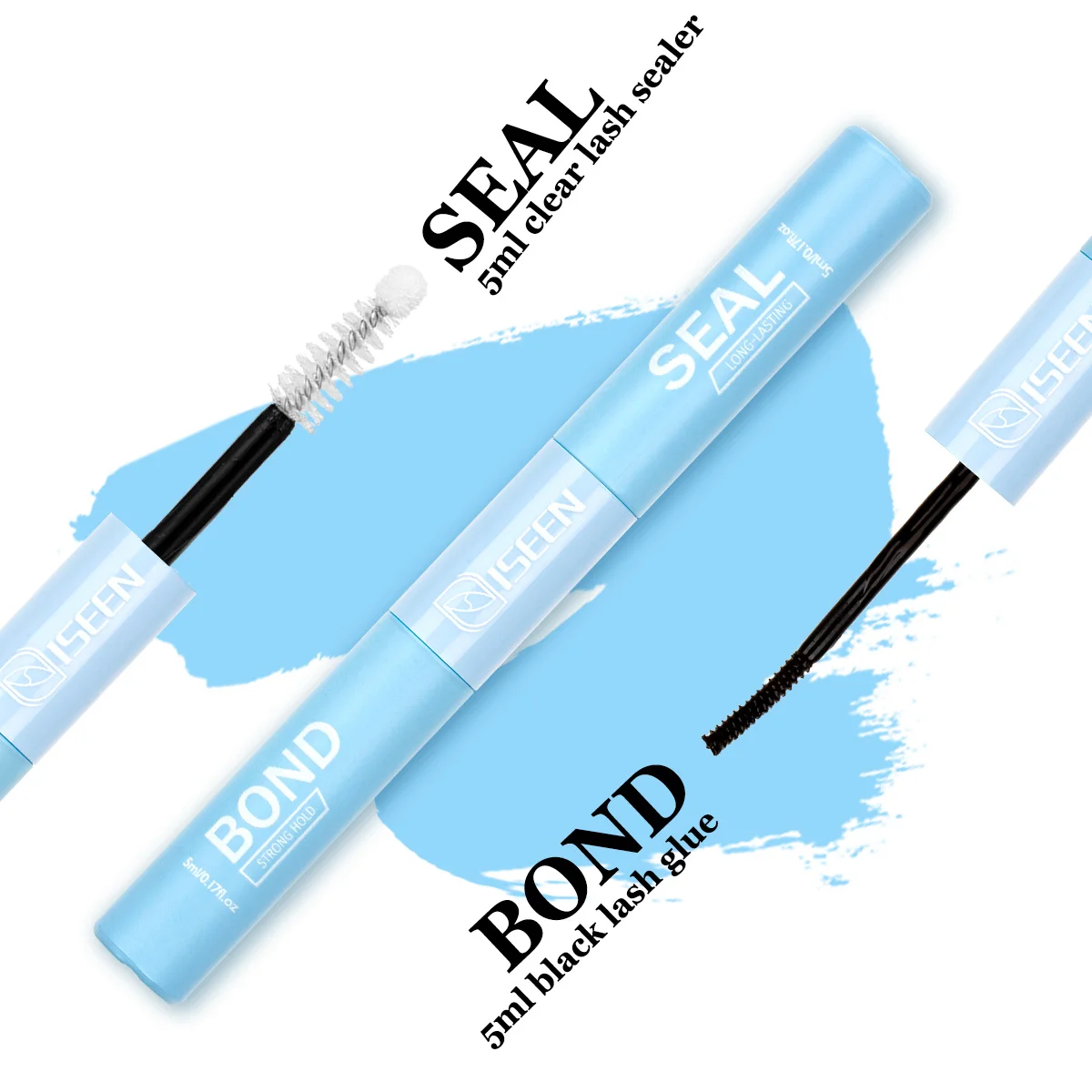 Kit de cola para cílios, faça você mesmo, adesivo de extensão de cílios, fixação forte, ligação e vedação de secagem rápida, 2 em 1, ferramentas de maquiagem