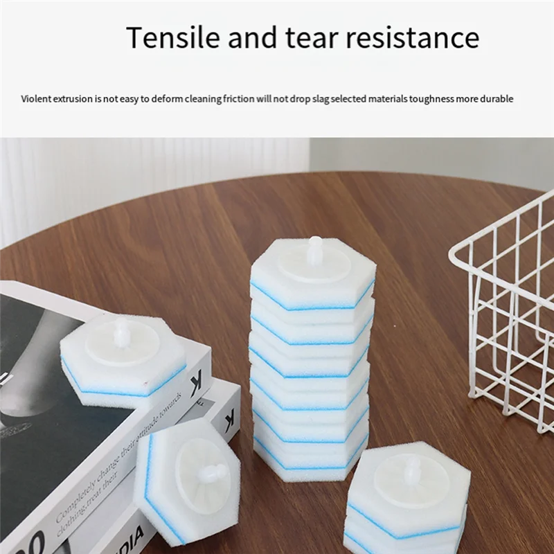 B59B-80PCS Disposable Toilet Brush Double Layer Fibre Toilet Brush Refills Cleaning Wand Refills For Clorox Durable Easy To Use