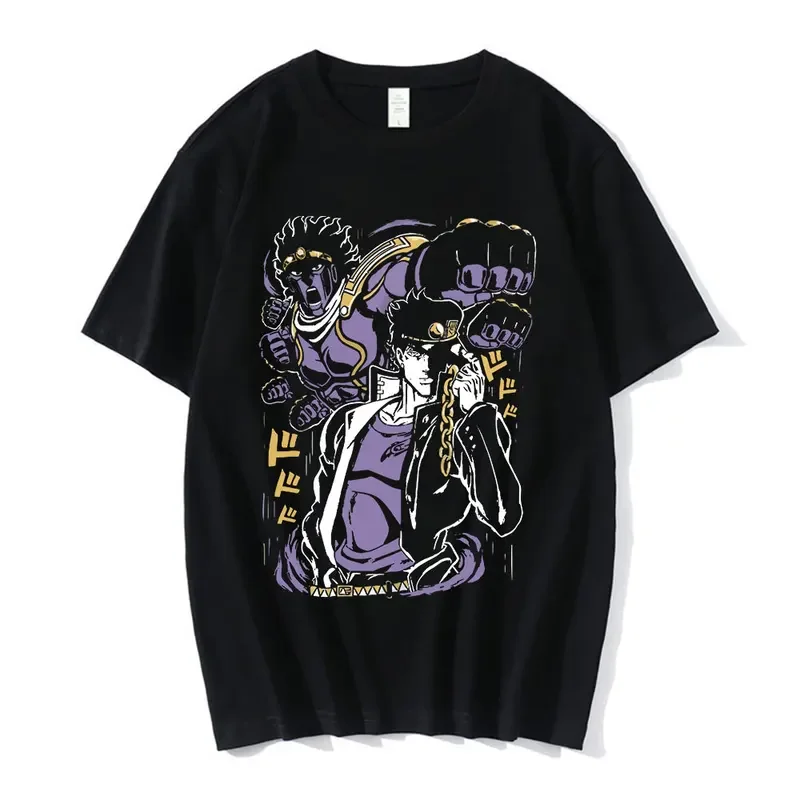 Anime JoJo bicarre adventure tshirt men Jotaro star Platinum manga graphic T-shirts men women fashion short sleeve casual tops